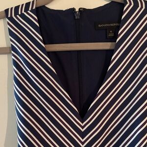 Banana Republic Navy and White Diagonal Stripe Jumpsuit!